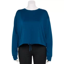 Plus Size Tek Gear® Stretch Fleece Cinched-Waist Top 9 Plus Size Tek Gear® Stretch Fleece Cinched-Waist Top -The Tek Style Shop 5663621 Blue Crayon