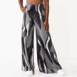 Women's Tek Gear® Palazzo Pants -The Tek Style Shop 5665055 Black Abstract
