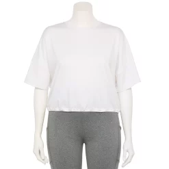 Plus Size Tek Gear® Keyhole-Back Crop Top -The Tek Style Shop 5667328 White