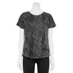 Women's Tek Gear® Core Raglan Tee -The Tek Style Shop 5942070 Black Burnout