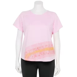 Plus Size Tek Gear® Core Raglan Tee -The Tek Style Shop 5942095 Abstract Pink Curves