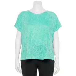 Plus Size Tek Gear® Core Raglan Tee -The Tek Style Shop 5942095 Aruba Tree Burnout