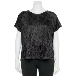 Plus Size Tek Gear® Core Raglan Tee -The Tek Style Shop 5942095 Black Burnout