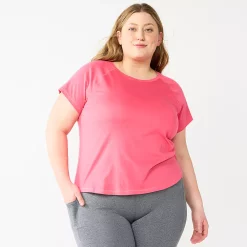 Plus Size Tek Gear® Core Raglan Tee -The Tek Style Shop 5942095 Coral Garden