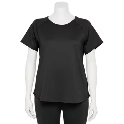 Plus Size Tek Gear® Core Raglan Tee -The Tek Style Shop 5942095 Mineral Black