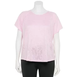 Plus Size Tek Gear® Core Raglan Tee -The Tek Style Shop 5942095 Pink Burnout
