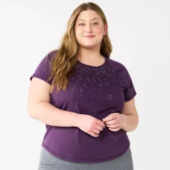 Plus Size Tek Gear® Core Raglan Tee -The Tek Style Shop 5942095 Purple Speckle