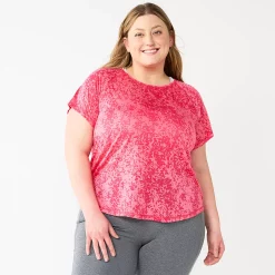 Plus Size Tek Gear® Core Raglan Tee -The Tek Style Shop 5942095 Rose Tree Burnout