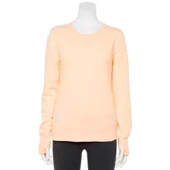 Petite Tek Gear® Ultrasoft Fleece Crewneck Sweatshirt -The Tek Style Shop 6120169 Peach Yogurt