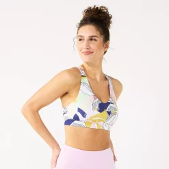 Tek Gear® Core Medium-Impact V-Neck Sports Bra 7 Tek Gear® Core Medium-Impact V-Neck Sports Bra -The Tek Style Shop 6171520 White Sketched Floral